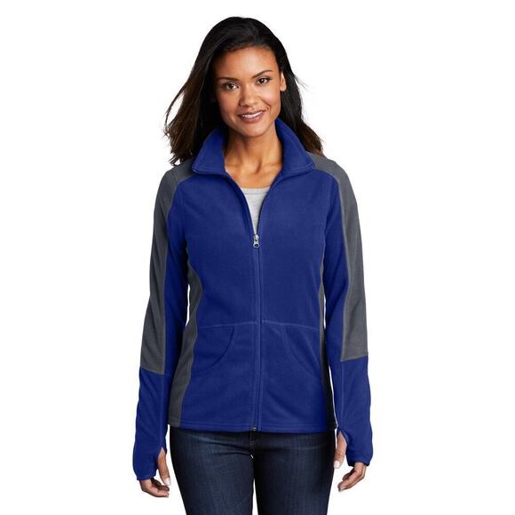 Port Authority Tops - Port Authority® Women's Colorblock Microfleece Jacket horn core bloke western M